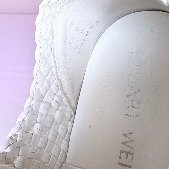 Stuart Weitzman Wova Low Top Sneaker Women's 9 | White | Woven Leather | EUC - Picture 7 of 10